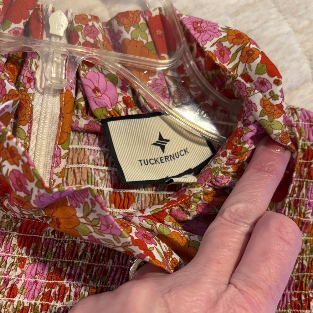 Tuckernuck Pink and Orange Floral Blouse - Picture 3 of 3